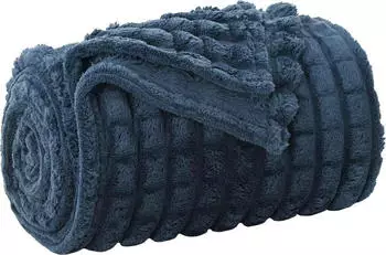 vidaXL &Uuml;berwurfdecke Marineblau 240 x 220 cm Fleece (42016927)