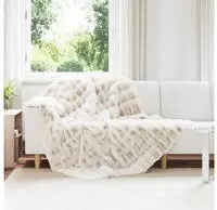 vidaXL Rutschfeste Decke aus Kunstkaninchenfell Olite 4 pcs Wei&szlig;
