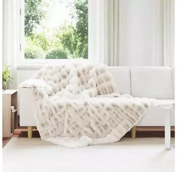 vidaXL Rutschfeste Kunstfell Decke Olite 4 pcs Wei&szlig; 150 x 220 cm (42021846)