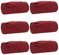 Wohndecken 6 Pcs Bordeauxrot 240 X 220 Cm Fleece Vidaxl