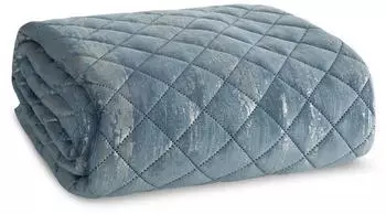 Eurofirany Tagesdecke BLINK Marmor Glamour, Blau+Silber, 170x210 cm