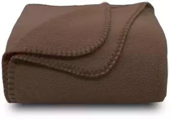 ZOLLNER Kuscheldecke braun 130x170cm, Polyester, waschbar bis 95&deg;C