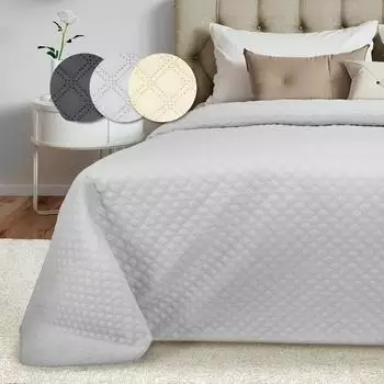 Beautissu Tagesdecke Steppdecke grau 240x260cm