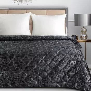 Eurofirany Tagesdecke BLINK6 Karomuster Schwarz, 170x210 cm