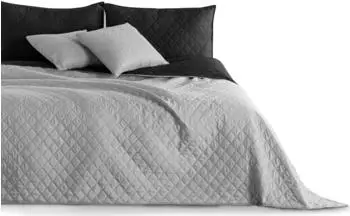 DecoKing Axel Tagesdecke Wendedesign schwarz/silber 200x220cm (15162)