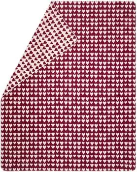 David Fussenegger Savona Kurzflor-Wohndecke Herzen bordeaux 150x200cm (0240/19)