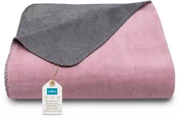 ZOLLNER Kuscheldecke zweifarbig rosa, 60% Baumwolle 40% Polyacryl, 150x200cm