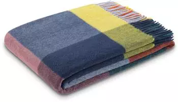 Biederlack Plaid Vibrant Square Wohndecke mit Fransen, bunt, 130x170cm