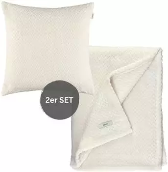 Esprit Comfy-2 Wohndecken-Set 140x190cm, wei&szlig; (71175-001-0-1)