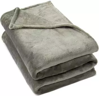 ZOLLNER Kuscheldecke Mikrofaser taupe 150x200cm (waschbar 30°C)