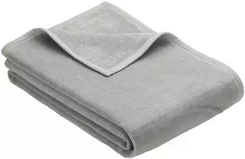 Ibena Porto Wohndecke uni grau 100x150cm (58% Baumwolle)