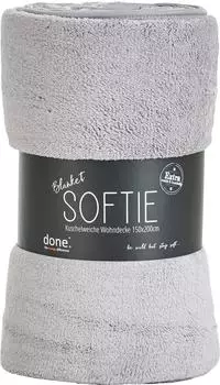 done Softie Wohndecke Teddy-Stoff, grau, 150x200cm (20823654-0)