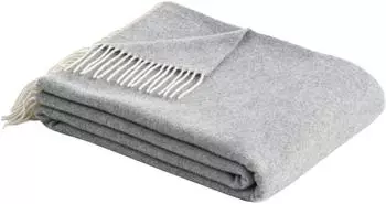 Bugatti Wolldecke Merinowolle & Cashmere, hellgrau, 150x200cm
