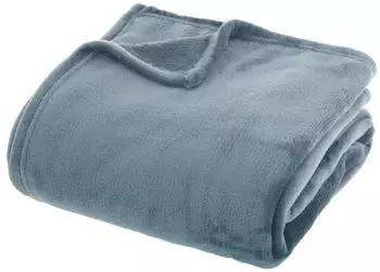 Atmosphera Flanell-Plaid uni, blau, 180x230cm (156048O)