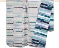 PAD Wohndecke "SARDINE" Made in Europe, Wendefunktion, gestreift, Motiv Fische,