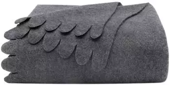 ZOLLNER Polar Fleece Kuscheldecke grau, 130x170cm, Wellenkante (00000330-932)