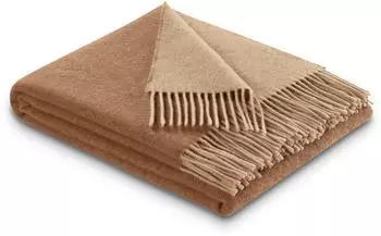 Biederlack Kaschmirplaid mit Fransen, camel-beige, 150x200cm