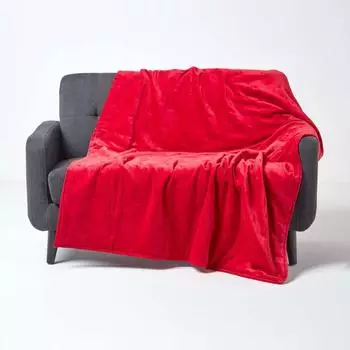 Homescapes Wattierte Samtdecke rot, 125x150cm (SF1956A)