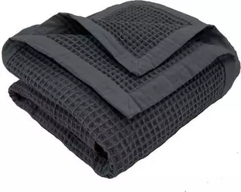 Heimtexland Wohndecke Waffelpique 150x140cm Typ914 schwarz