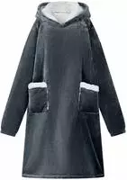 vidaXL Decken-Hoodie Marineblau L Fleece und Flanell