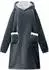 vidaXL Decken-Hoodie marineblau, Fleece und Flanell, Unisex, Größe L