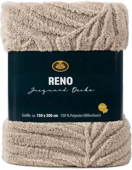 G&ouml;zze Reno Jacquard-Decke Polyester-Mikrofaser, stein, 150x200cm (400029-78-150200)