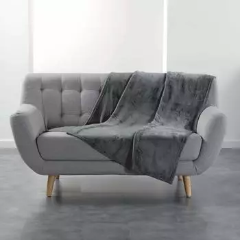 Paris Prix Plaid "Flanou" aus Flanell uni grau 125x150cm