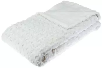 Atmosphera Plaid Bouclette Kunstfell, ecru, 180x230cm (131502A)