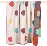 PAD Wohndecke "HONEY" Made in Europe, Wendefunktion, Patchwork Design, Motiv Herzen,