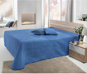 Erwin Müller Tagesdecke 140x210cm blau/schieferblau
