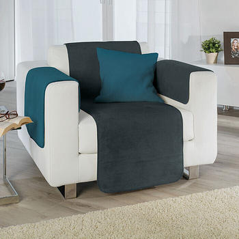 Erwin Müller Sessel- und Sofaschoner 100x200cm (365492) dunkelgrau/petrol