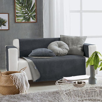 LOOKS by Wolfgang Joop Sessel- und Sofaschoner 100x200cm grau/silber