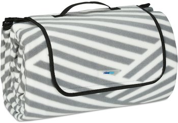 Relaxdays XXL Picknickdecke 200x300 cm grau gestreift (10035590)