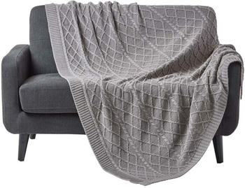 Homescapes Strickdecke grau, 150x200 cm - Grau