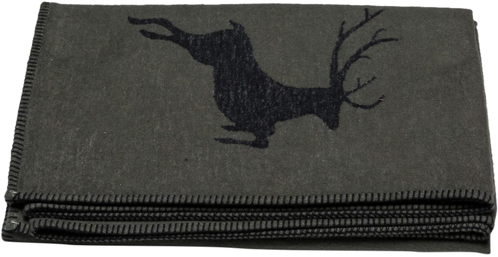 David Fussenegger Wohndecke Sylt Hirsch 140 x 200 cm Army Grün