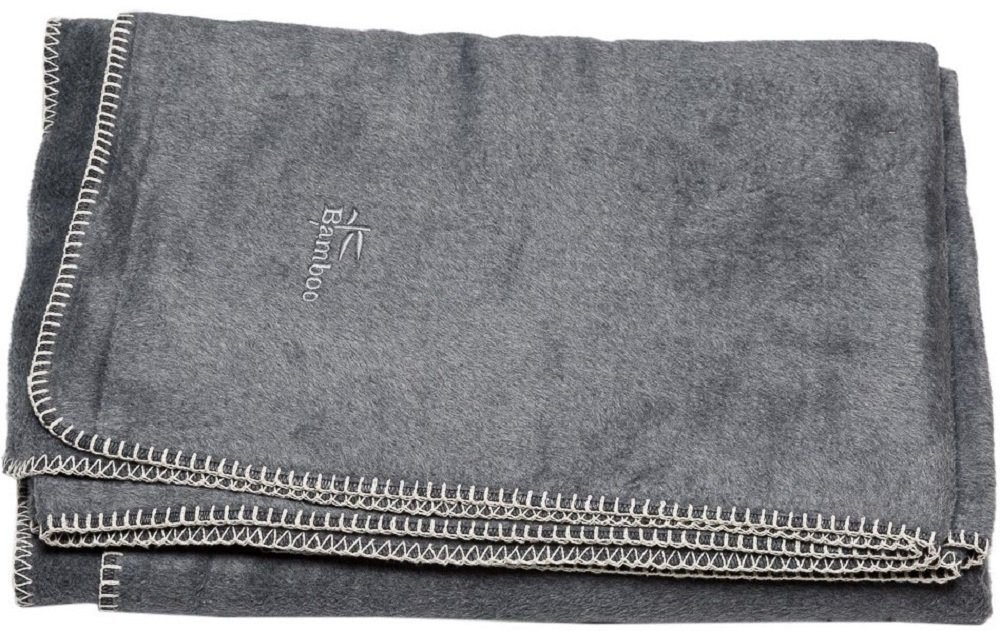 David Fussenegger Wohndecke Bamboo mit Stick Uni 150 x 200 cm Anthrazit