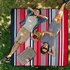 Relaxdays Picknickdecke XXL 200x200cm rot blau weiß gestreift