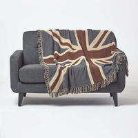 Homescapes - Jacquard-decke Union Jack Im Vintage-stil &ndash; Baumwolle, 120x150 Cm