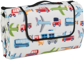 Relaxdays Picnic blanket 200 x 200 cm cars/airplanes