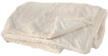 Boltze Decke Storan Polyester Einfarbig Cremewei&szlig; B 150 cm
