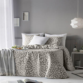Erwin Müller Jacquard Tagesdecke braun-beige 250x270 cm