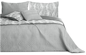 AmeliaHome Tagesdecke 260x280 cm Grau Wei&szlig; Tropical Bonaire
