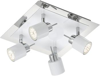 Briloner LED Deckenleuchte Chrom Weiss 4 Flammig Drehbar Schwenkbar