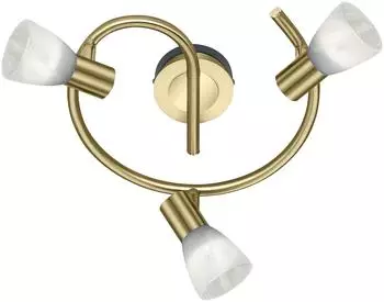 Trio LED Wand-/Deckenleuchte Messing-Matt/Alabaster E14 3x5W/1410lm rund (871090308)