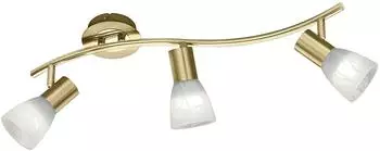 Trio LED Wand-/Deckenleuchte Messing-Matt/Alabaster E14 3x5W/1410lm länglich (871010308)