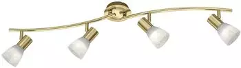Trio LED Wand-/Deckenleuchte Messing-Matt/Alabaster E14 4x5W/1880lm (871010408)