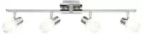 Brilliant LED Deckenstrahler "LEA" E14 LED Spotrohr 4flg eisen7chrom/wei&szlig;, E14 max.