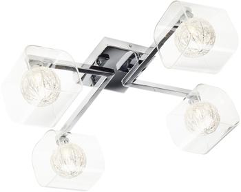 Brilliant Deckenleuchte 4-flammig, Aluminium/Glas, weiß/chrom, 4xG9