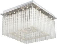 GLOBO LIGHTING LED Deckenleuchte "VINCE" LED-Modul 1 Stk. Warmwei&szlig; Glaskristalle,