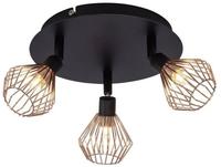 Brilliant Deckenstrahler "Dalma" G9 1 Stk. Spotrondell 3flg schwarz/kupfer